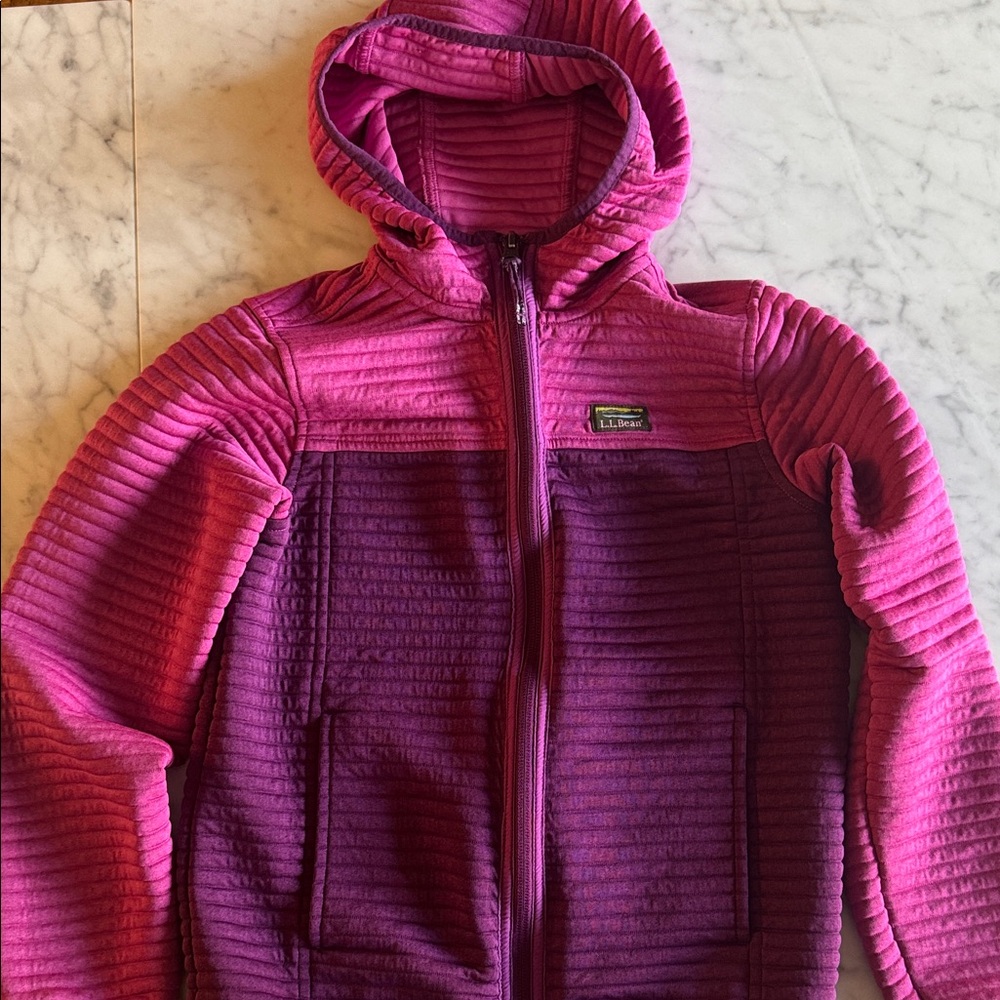 LL Bean | Kids Pink and Purple Hooded Sweater (S)